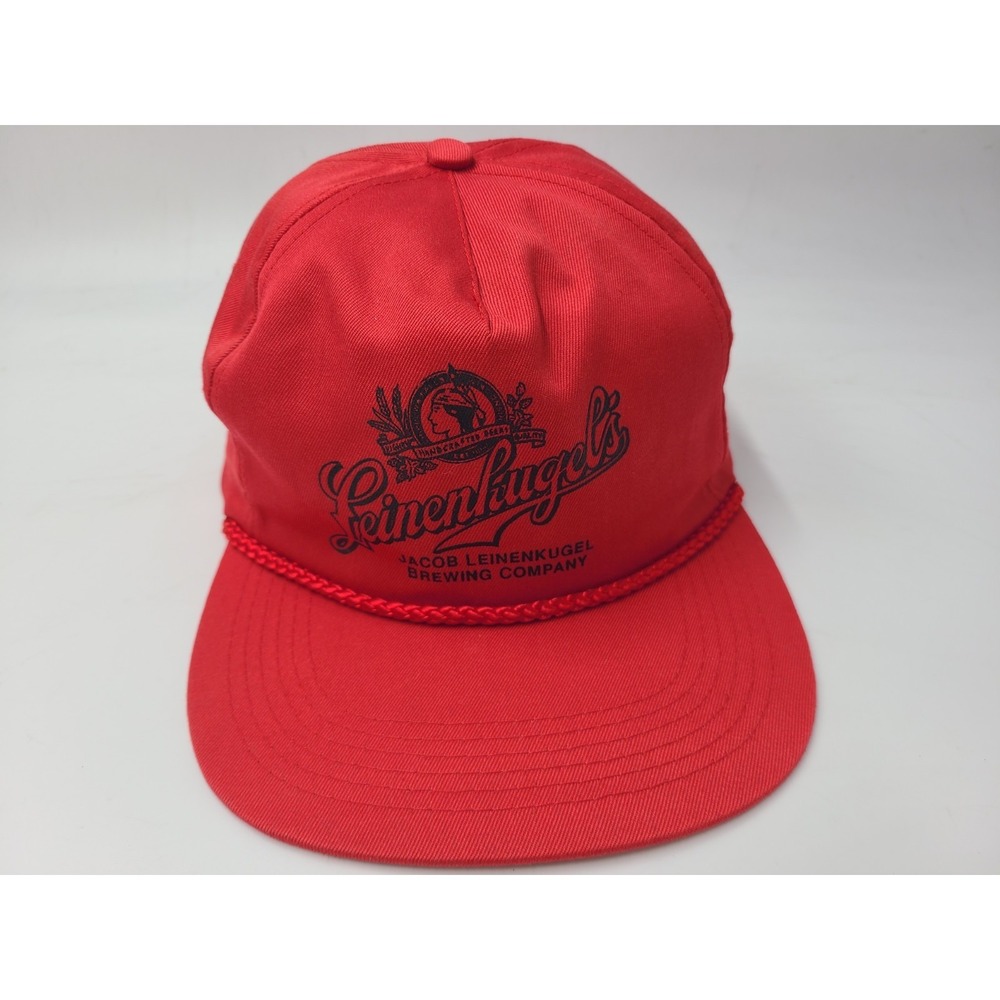 Vintage Leinenkugels Beer Brewing Company San Sun Rope Snapback‎ Hat Cap Men Red